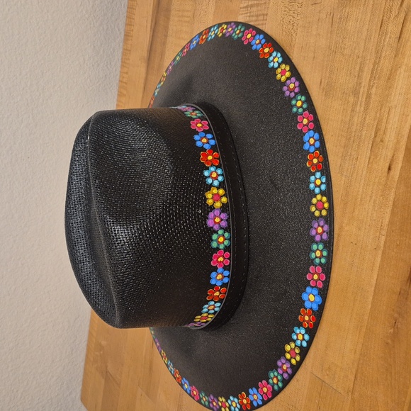 Hand Painted Mexican Artisanal Staw Fedora Hat main image 5